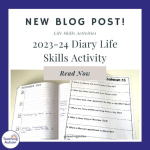 Using a Diary for Life Skills 2023-24