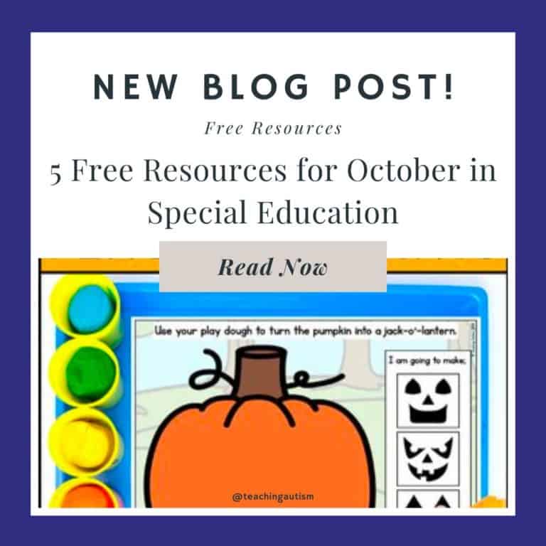 5 Free Resources for October for Special Education