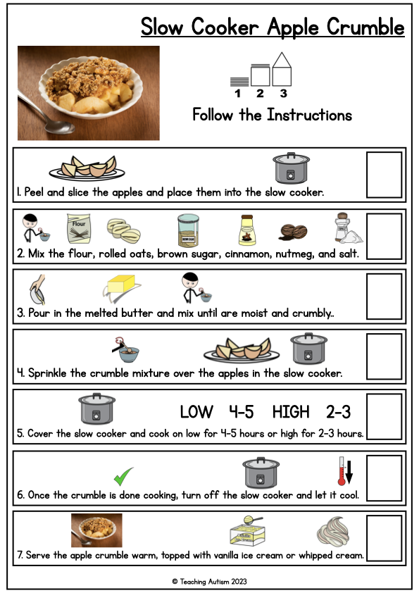 Slow Cooker Apple Crumble Recipe for Special Education