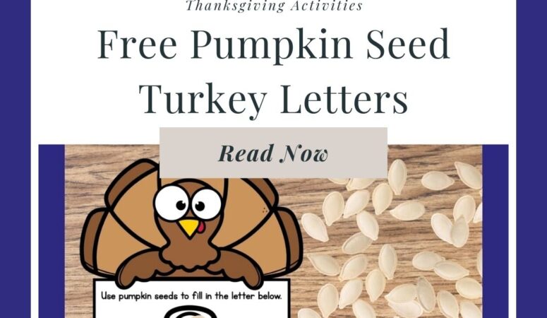 Free Turkey Alphabet Cards with Pumpkin Seeds