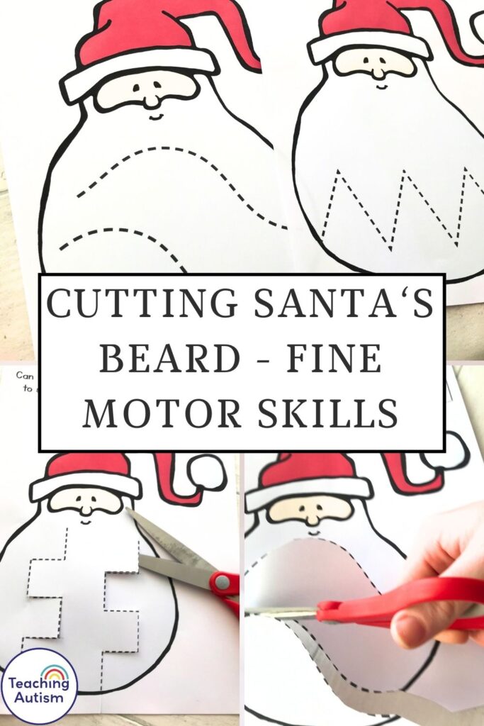 Christmas Fine Motor Skills - Cutting Santa's Beard
