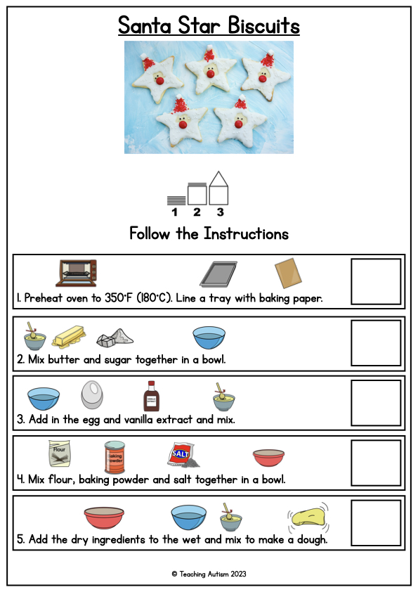 Free Christmas Visual Recipe for Special Education