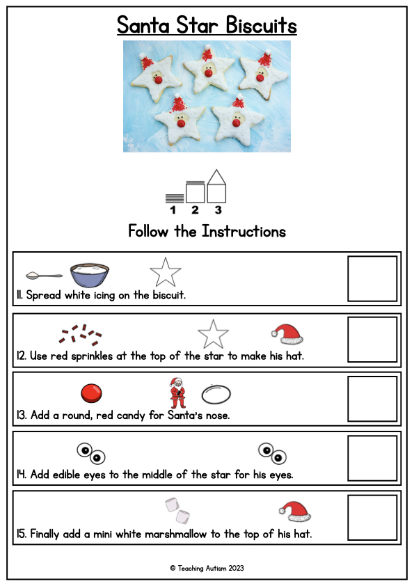 Free Christmas Visual Recipe for Special Education