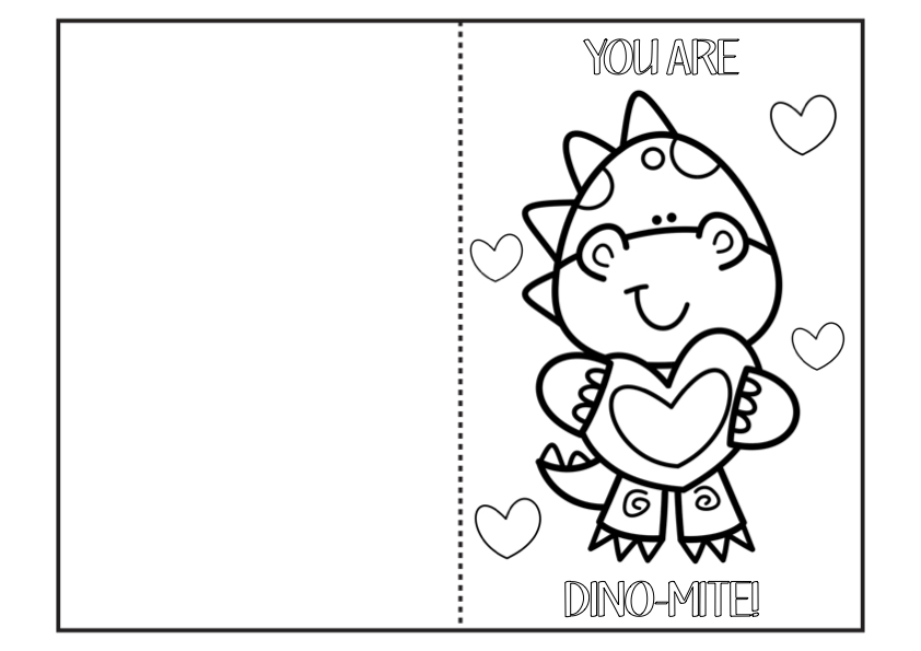 Free Dinosaur Valentine's Day Cards for Kids