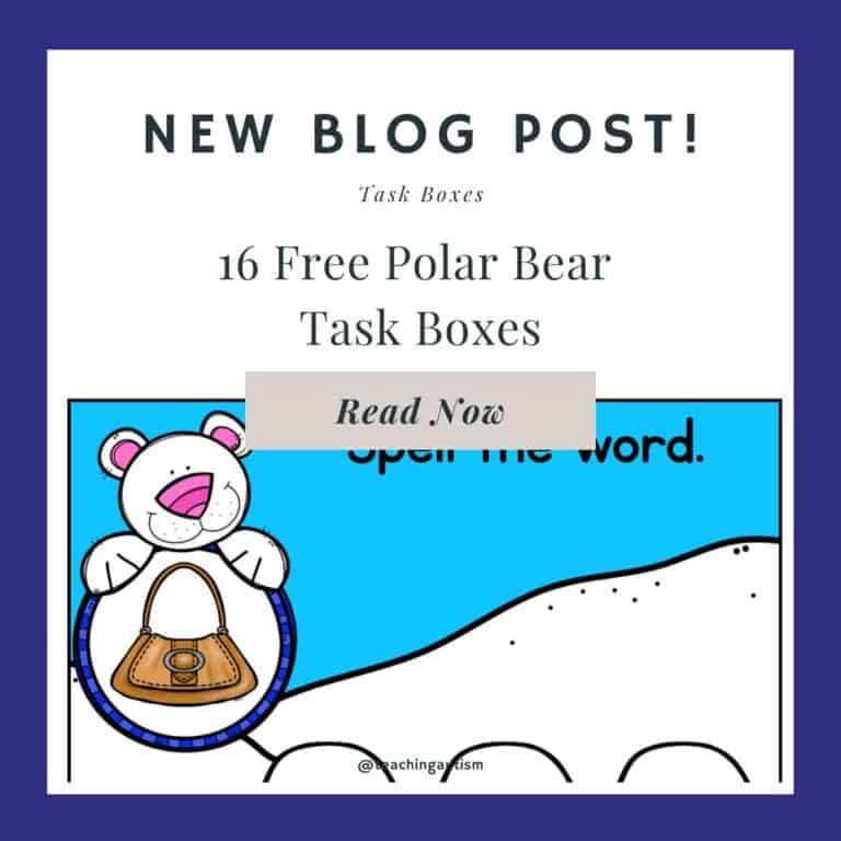 Free Polar Bear Task Boxes for Special Education