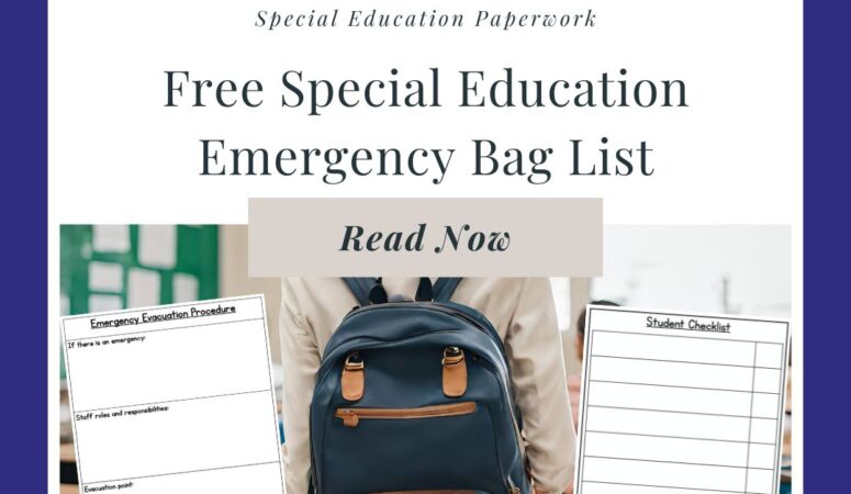 Free Special Education Emergency Bag List