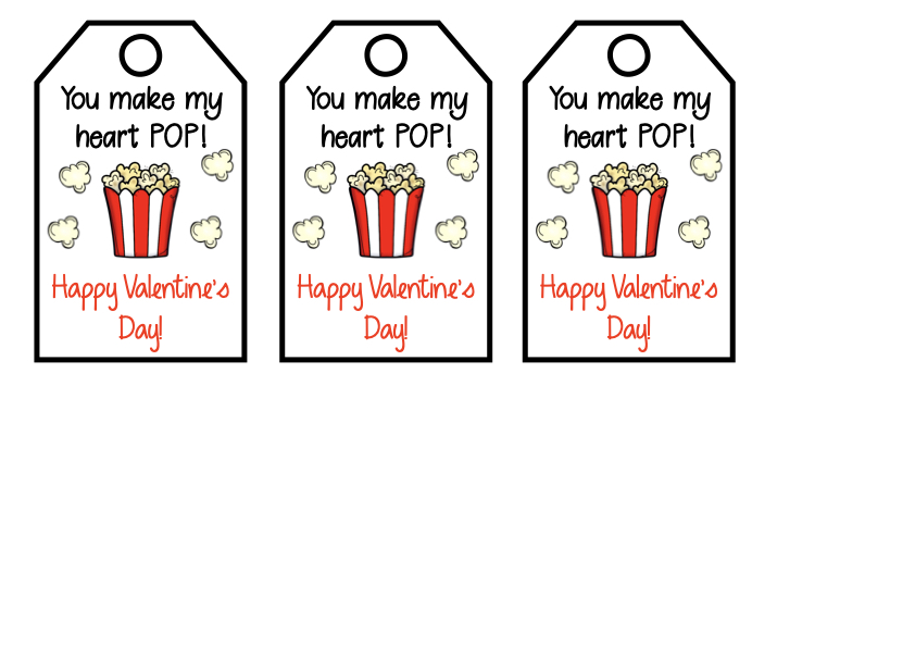 You make my heart pop valentine's label for kids