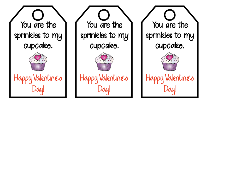 you are the sprinkles to my cupcake kids valentine gift label