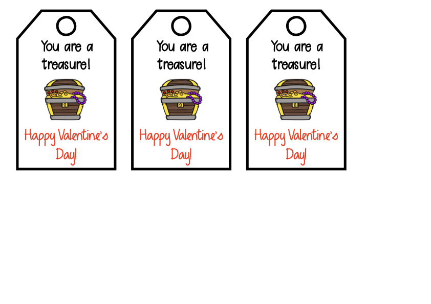 You are a treasure kids valentine gift label