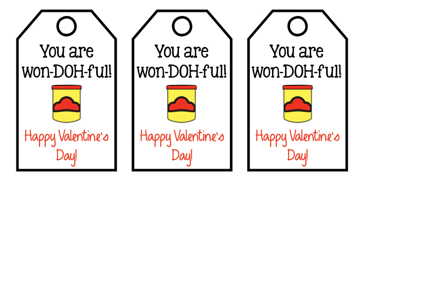 you are won-doh-ful kids valentine gift label