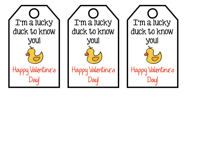I'm a lucky duck to know you kids valentine gift label