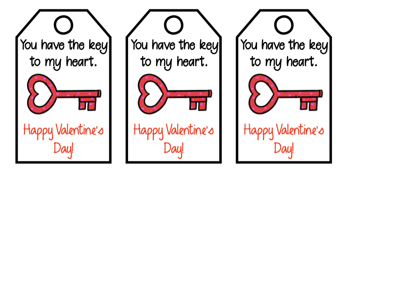 You have the key to my heart valentine label
