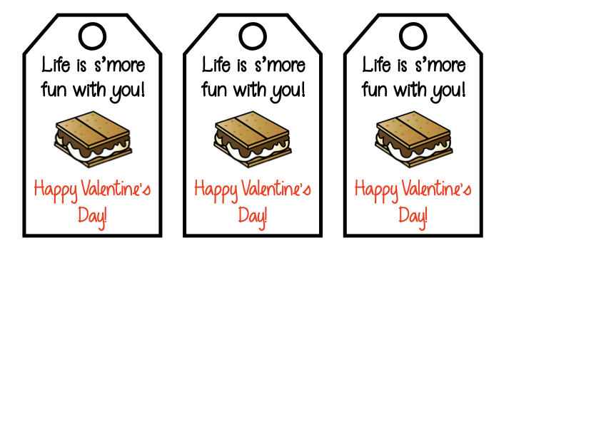 life is s'more fun with you valentines label for kids gifting
