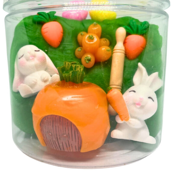Easter Bunny House Play Dough Jar