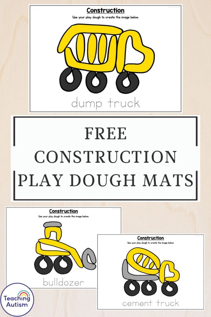 Free Construction Play Dough Mats