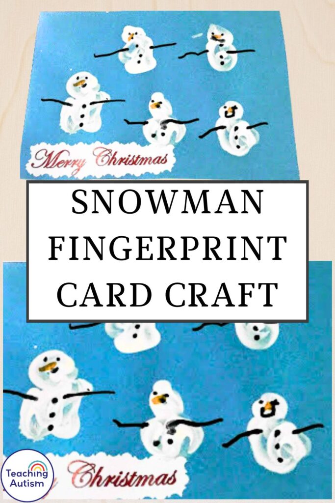 Fingerprint Snowman Card Craft