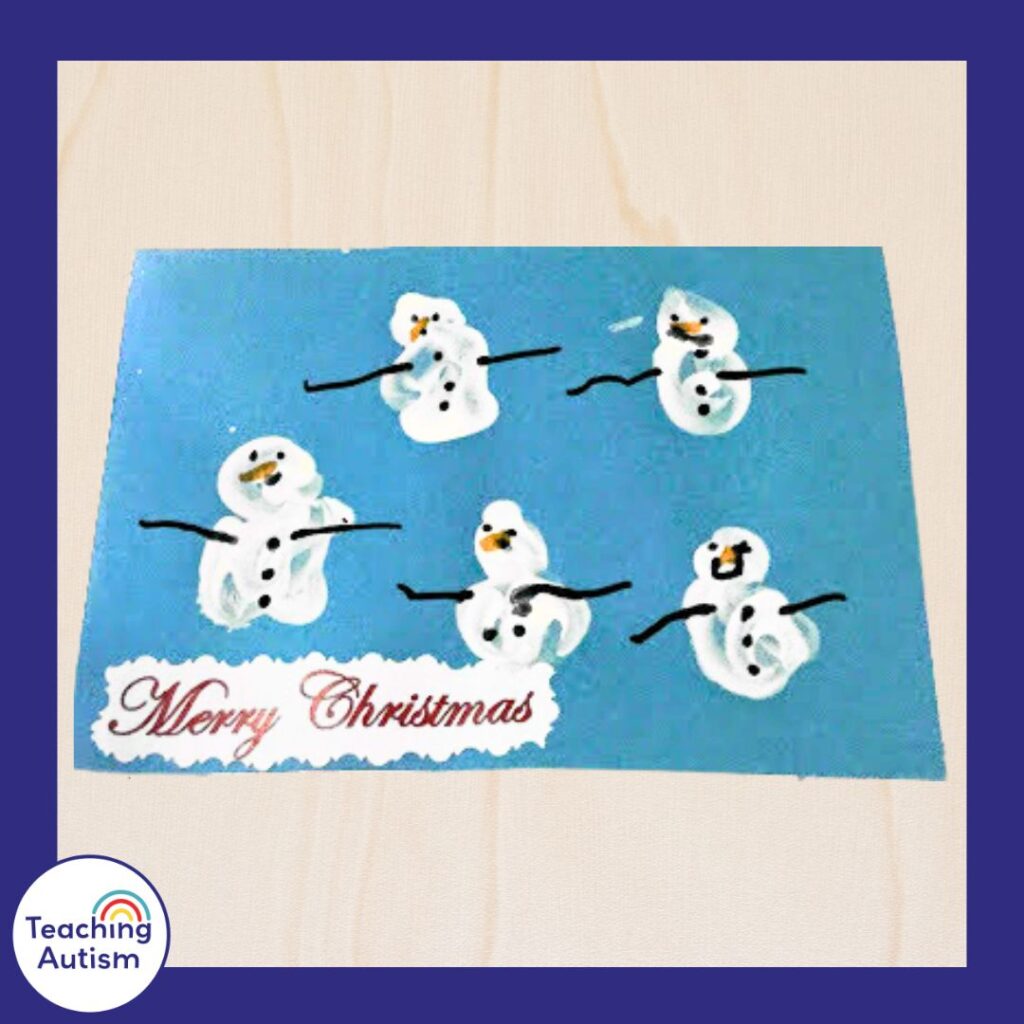 Fingerprint Snowman Card Craft