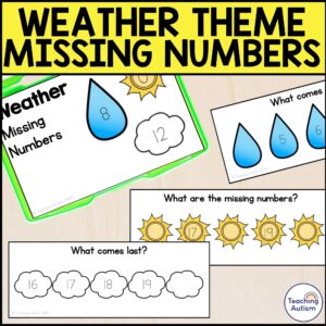 Weather Missing Numbers Task Cards