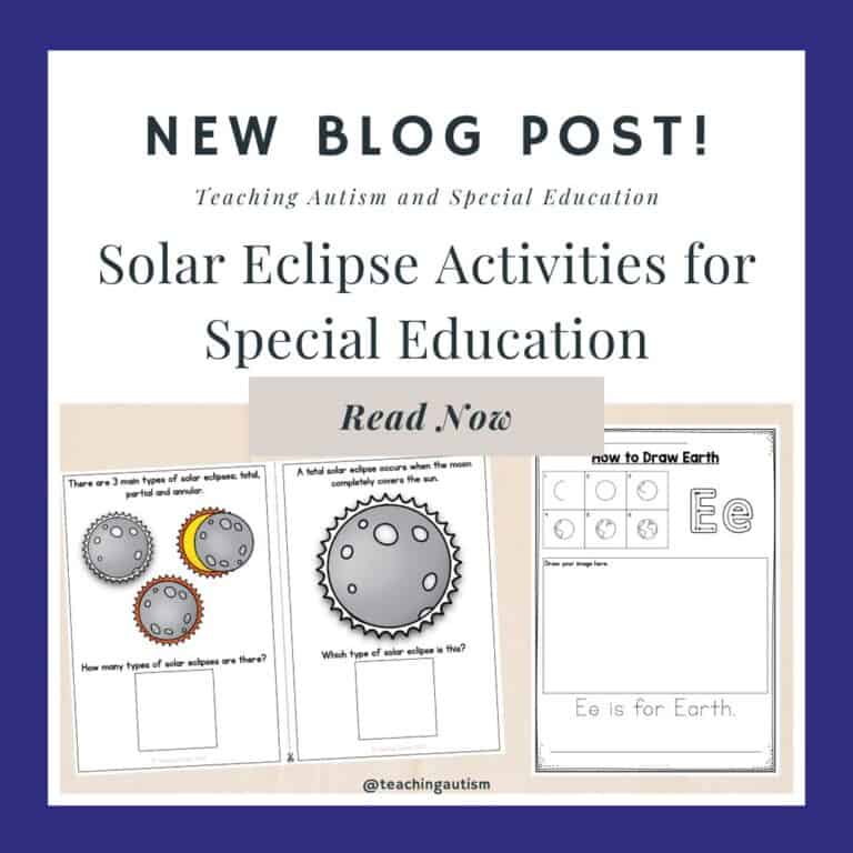 Solar Eclipse Activities for Special Education