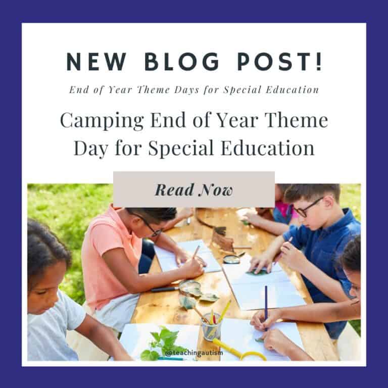 Camping End of Year Theme Day for Special Education