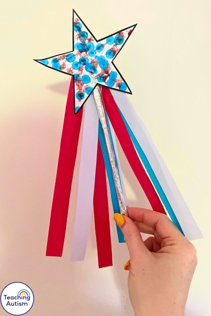 Patriotic Wand Memorial Day Craft for Kids

