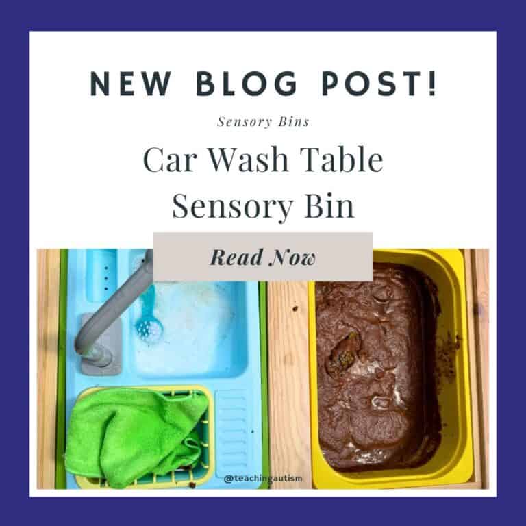 Edible Car Wash Sensory Bin Table