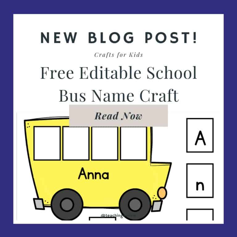 Free School Bus Name Craft