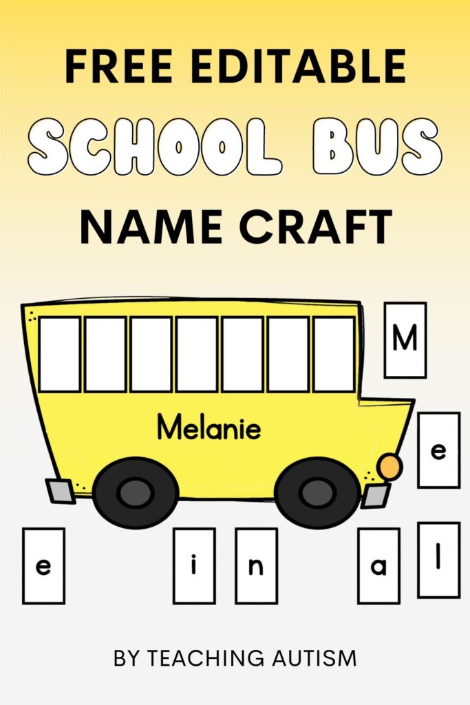 Free School Bus Name Craft