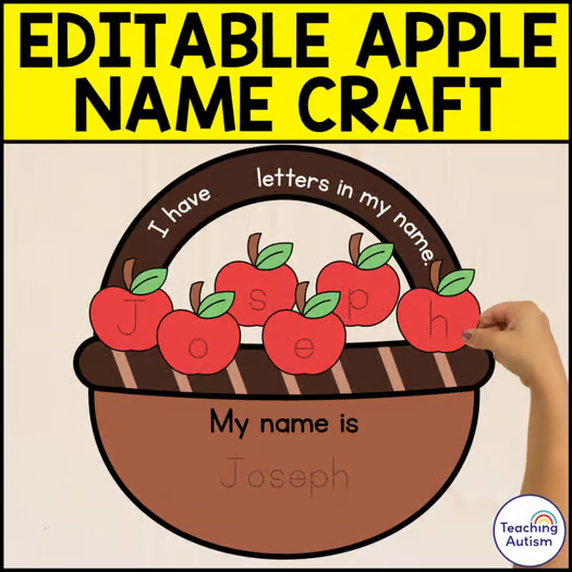 Apple Editable Name Craft