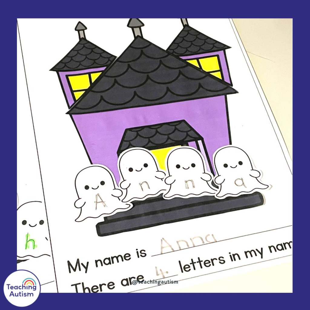 Haunted House Editable Name Craft