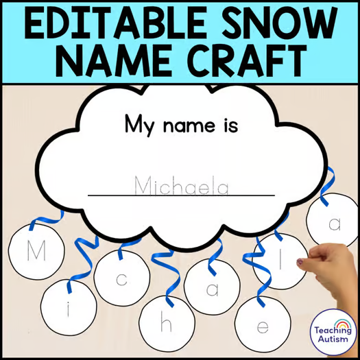 Snow Cloud Editable Name Craft