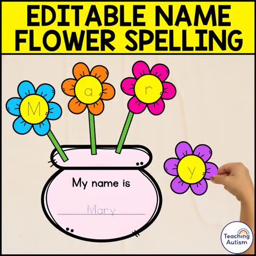 Editable Flower Name Spelling Craft