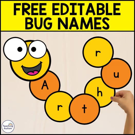 Free Bug Name Craft