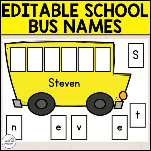 Free School Bus Name Craft