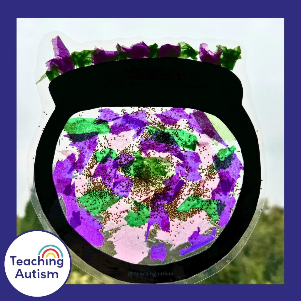 Witch Cauldron Sun Catcher Craft