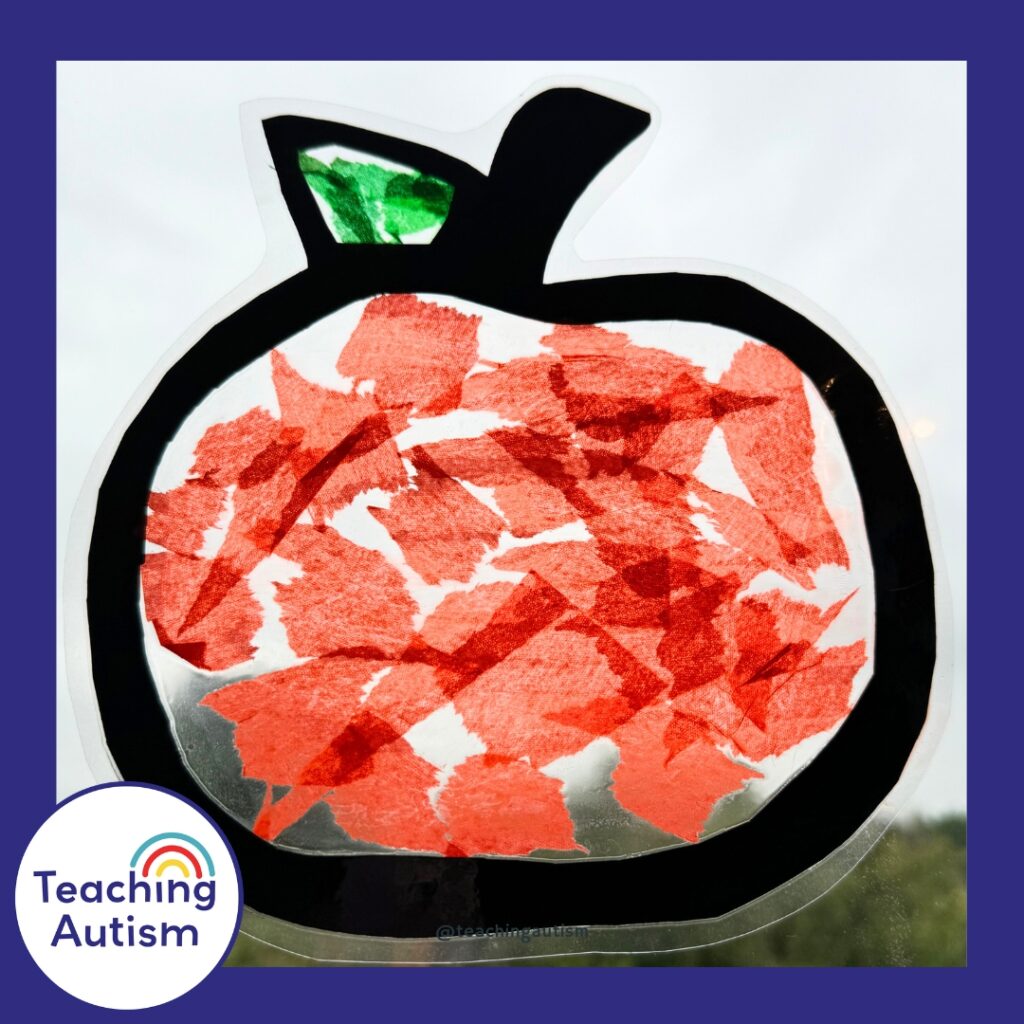 Apple Sun Catcher Craft with Free Template