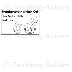 Cutting Frankenstein's Hair Fine Motor Skills