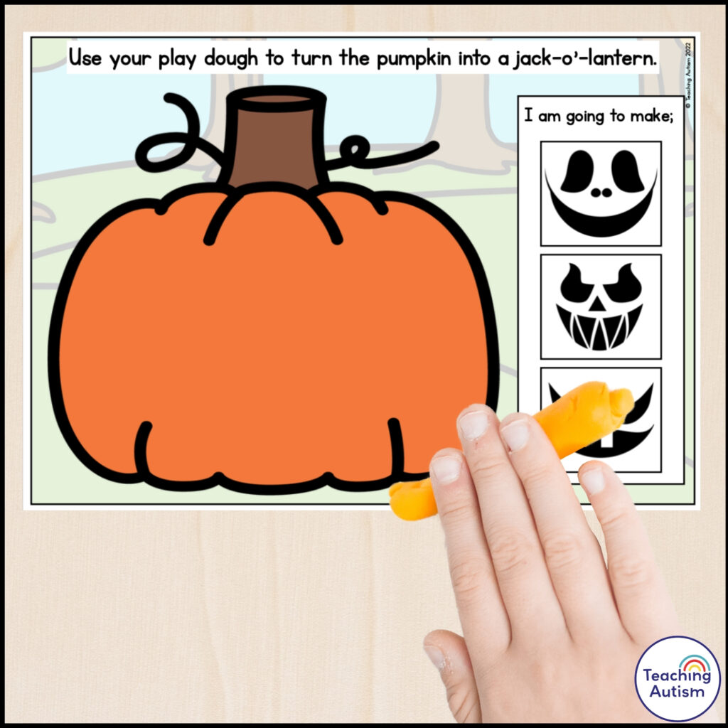 Free Jack-o'-Lantern Play Dough Mats