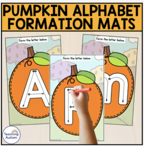 Pumpkin Alphabet Formation Task Cards