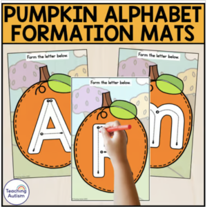 Pumpkin Alphabet Formation Task Cards