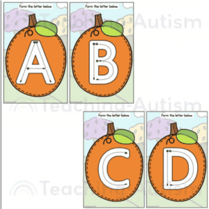 Pumpkin Alphabet Formation Task Cards