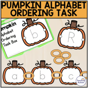 Pumpkin Alphabet Ordering Task Box