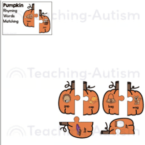 Pumpkin Rhyming Words Task Box