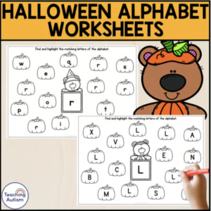 Halloween Alphabet Matching Worksheets