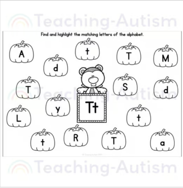 Halloween Alphabet Matching Worksheets