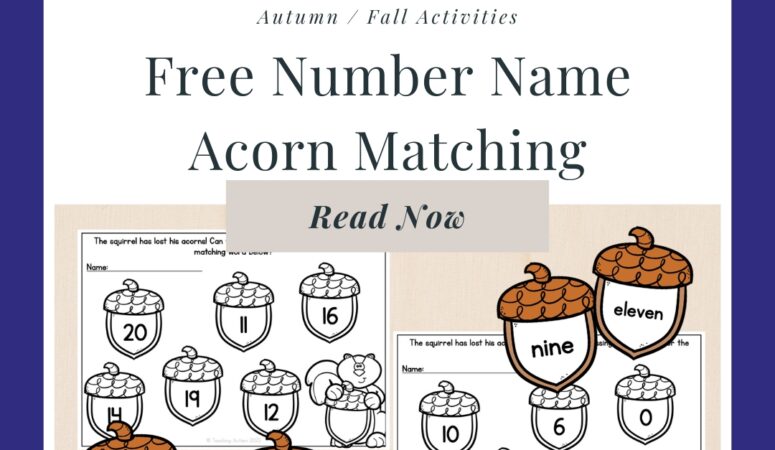 Free Acorn Math Activity for Kids