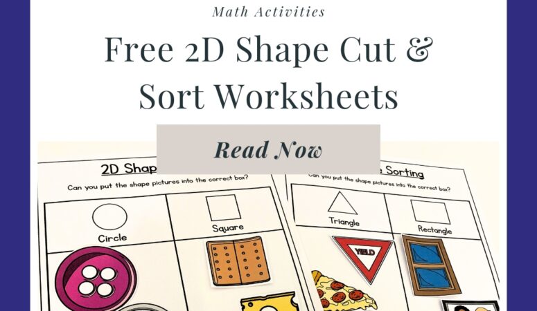 Free 2D Shape Sorting Cut and Paste Worksheets