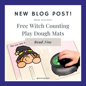 Free Witch Counting Play Dough Mats