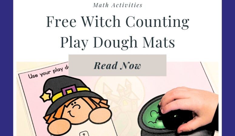 Free Witch Counting Play Dough Mats