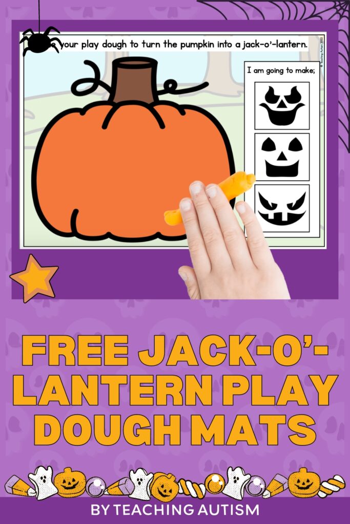 Free Jack-o'-Lantern Play Dough Mats